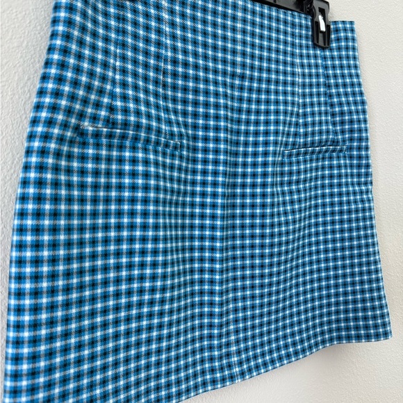Zara Blue Plaid A-Line Skirt - Picture 4 of 6